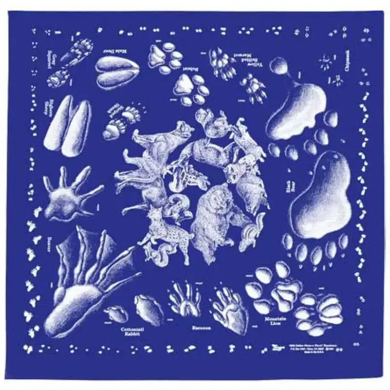 One Bay Distribution Animal Tracks Bandanna (Blue)