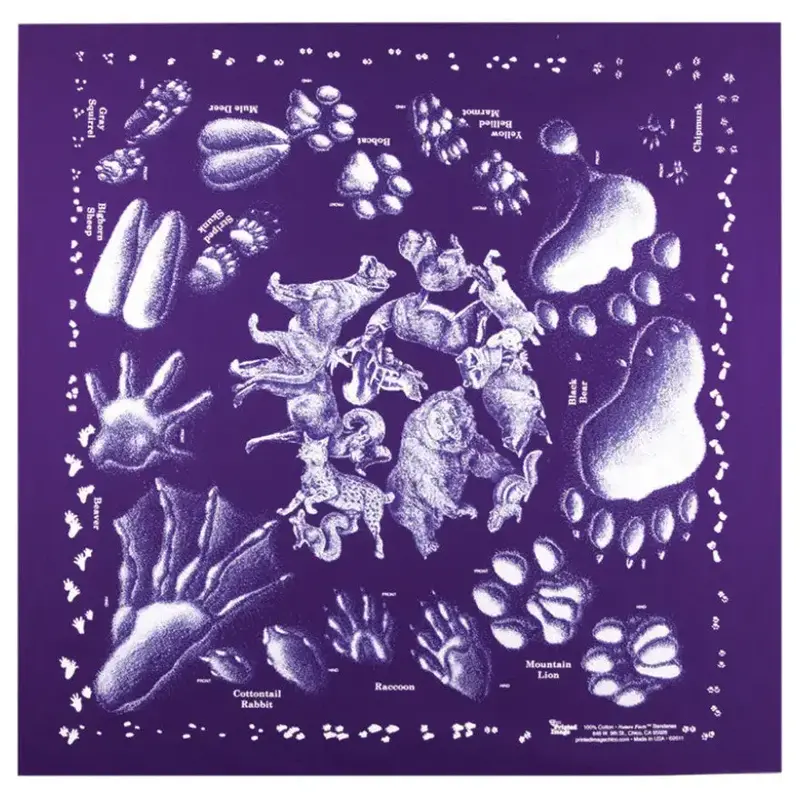One Bay Distribution Animal Tracks Bandanna (Purple)