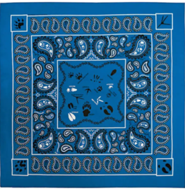 One Bay Distribution Paisley Tracks Bandanna (Blue)
