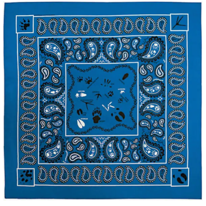 One Bay Distribution Paisley Tracks Bandanna (Blue)