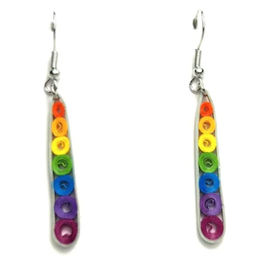 Iconic Quilling Quilling Earrings - Rainbow Icicle