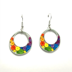 Iconic Quilling Quilling Earrings - Rainbow Circle