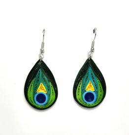 Iconic Quilling Quilling Earrings - Peacock Feather