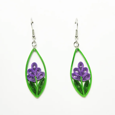 Iconic Quilling Quilling Earrings - Lavender Flower