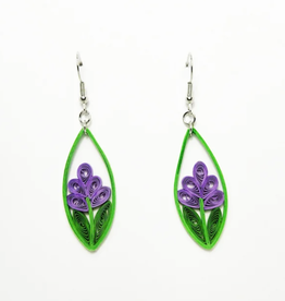 Iconic Quilling Quilling Earrings - Lavender Flower