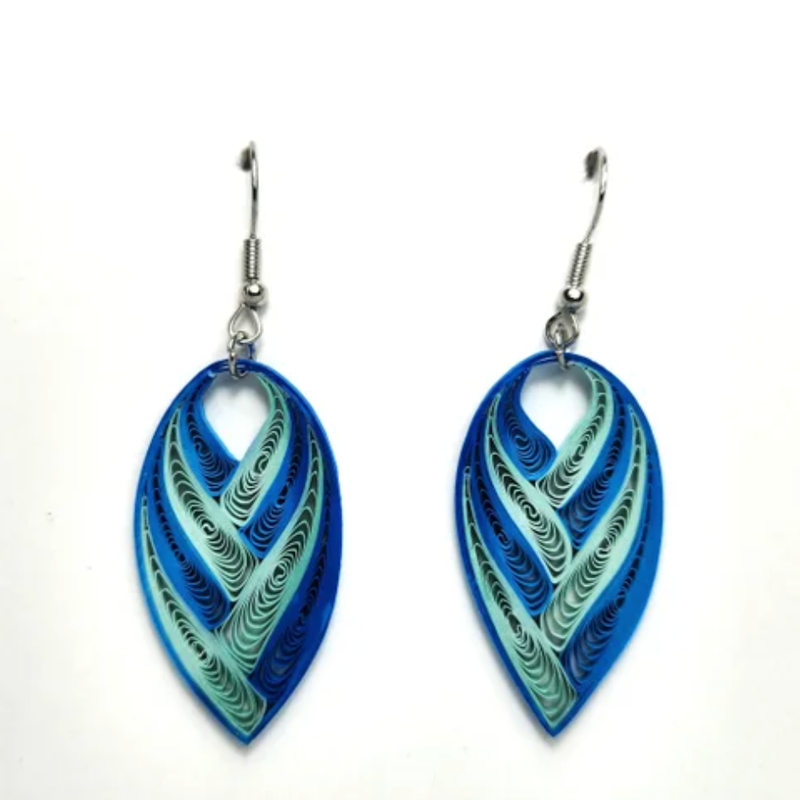 Iconic Quilling Quilling Earrings - Blue Pick Earrings