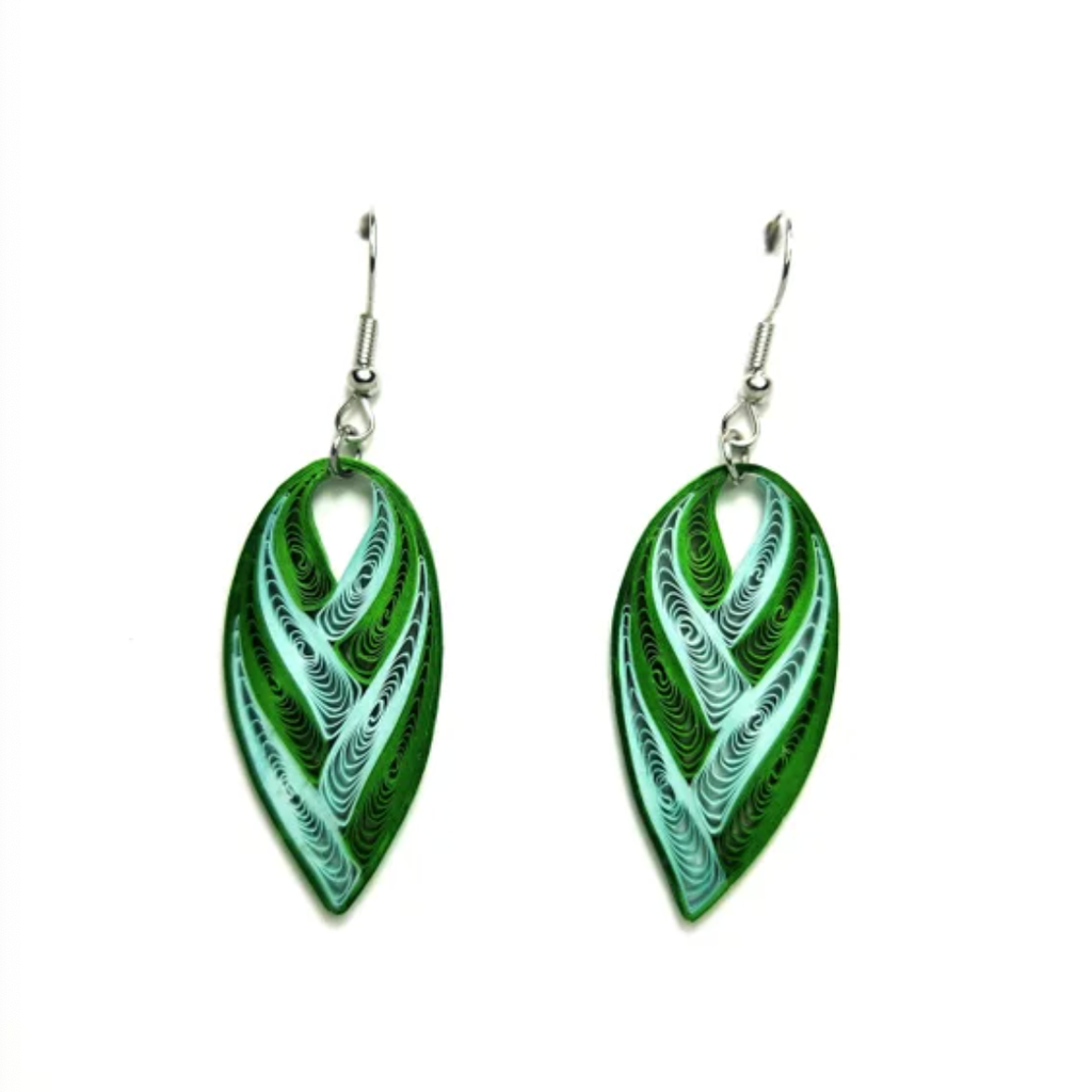 Iconic Quilling Quilling Earrings - Green Pick Earrings