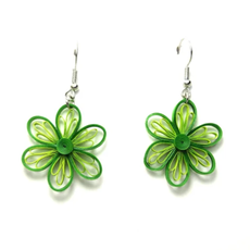 Iconic Quilling Quilling Earrings - Green Flower