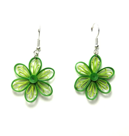 Iconic Quilling Quilling Earrings - Green Flower