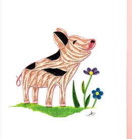 Iconic Quilling Quilling Greeting Card Pig