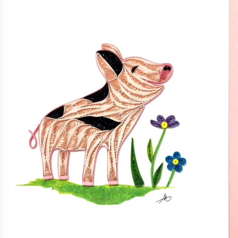 Iconic Quilling Quilling Greeting Card Pig