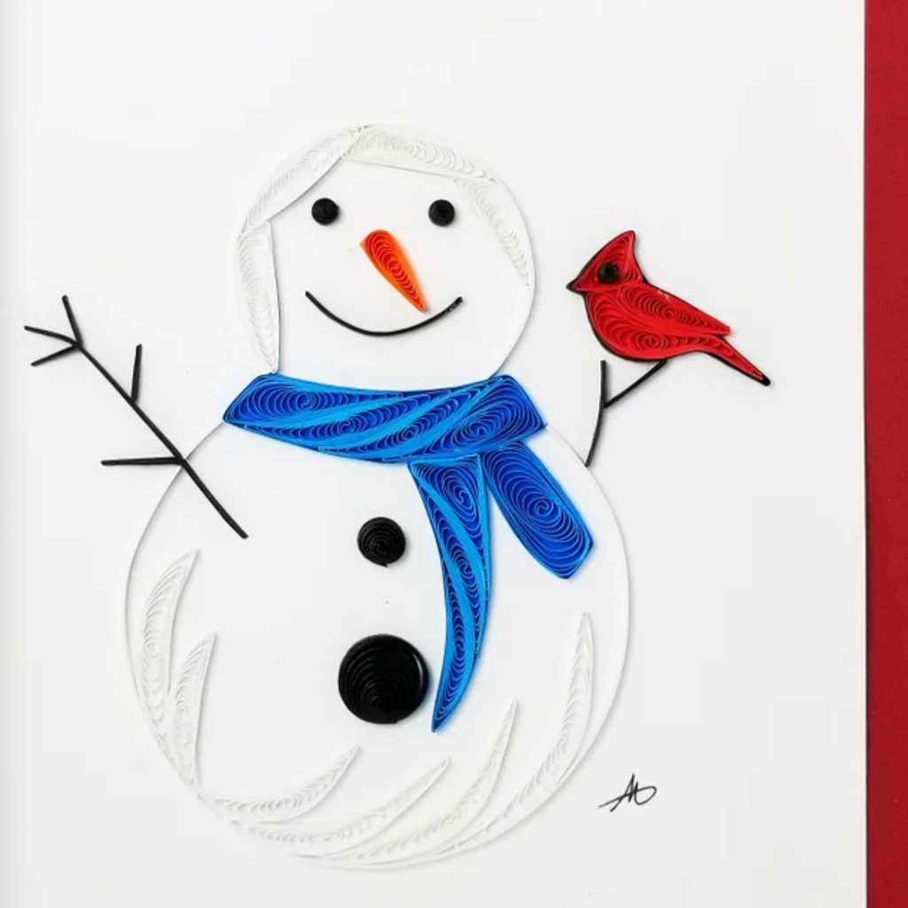 Iconic Quilling Holiday Quilling Greeting Card - Snowman