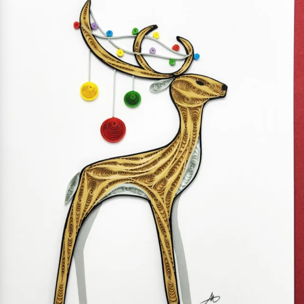 Iconic Quilling Holiday Quilling Greeting Card - Reindeer