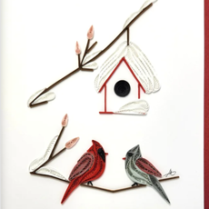 Iconic Quilling Holiday Quilling Greeting Card - Winter Cardinal Couple
