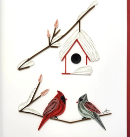 Iconic Quilling Holiday Quilling Greeting Card - Winter Cardinal Couple