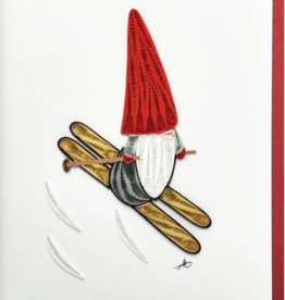 Iconic Quilling Holiday Quilling Greeting Card - Skiing Gnome