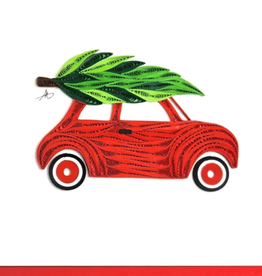 Iconic Quilling Holiday Quilling Greeting Card - Car with Pine Tree
