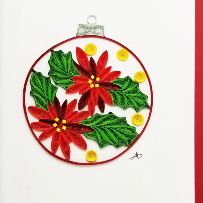 Iconic Quilling Holiday Quilling Greeting Card - Ornament