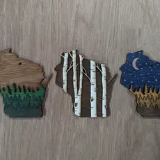 Knit and Nailed Wisconsin Wood Magnet Art 5"