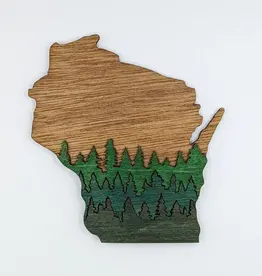 Knit and Nailed Wisconsin Wood Magnet Art 5"