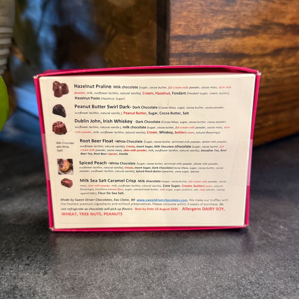 Sweet Driver Chocolates Sweet Driver Chocolates - 6 Piece Truffle Box (Assorted)