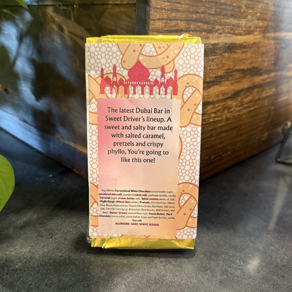 Sweet Driver Chocolates Sweet Driver Chocolates - Salted Caramel Pretzel Dubai Bar (Large)