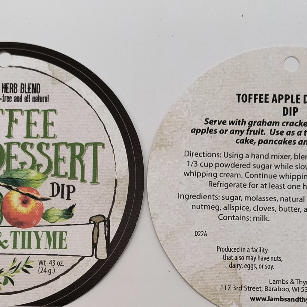Lambs & Thyme Herb Blend- Toffee Apple Dessert Dip