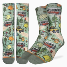 Good Luck Sock Crew Socks - Vintage Camping Trip (Size 8-13)