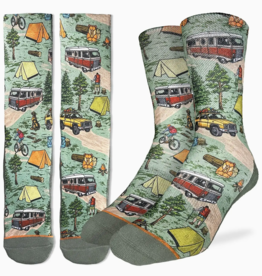 Good Luck Sock Crew Socks - Vintage Camping Trip