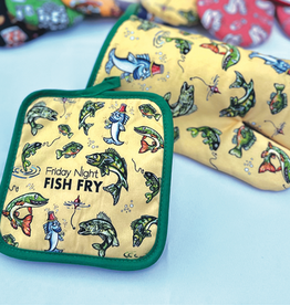 Pink Squirrel Studios Fish Fry Mitt & Hot Pad Set