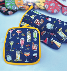 Pink Squirrel Studios Classic Cocktails Mitt & Hot Pad Set