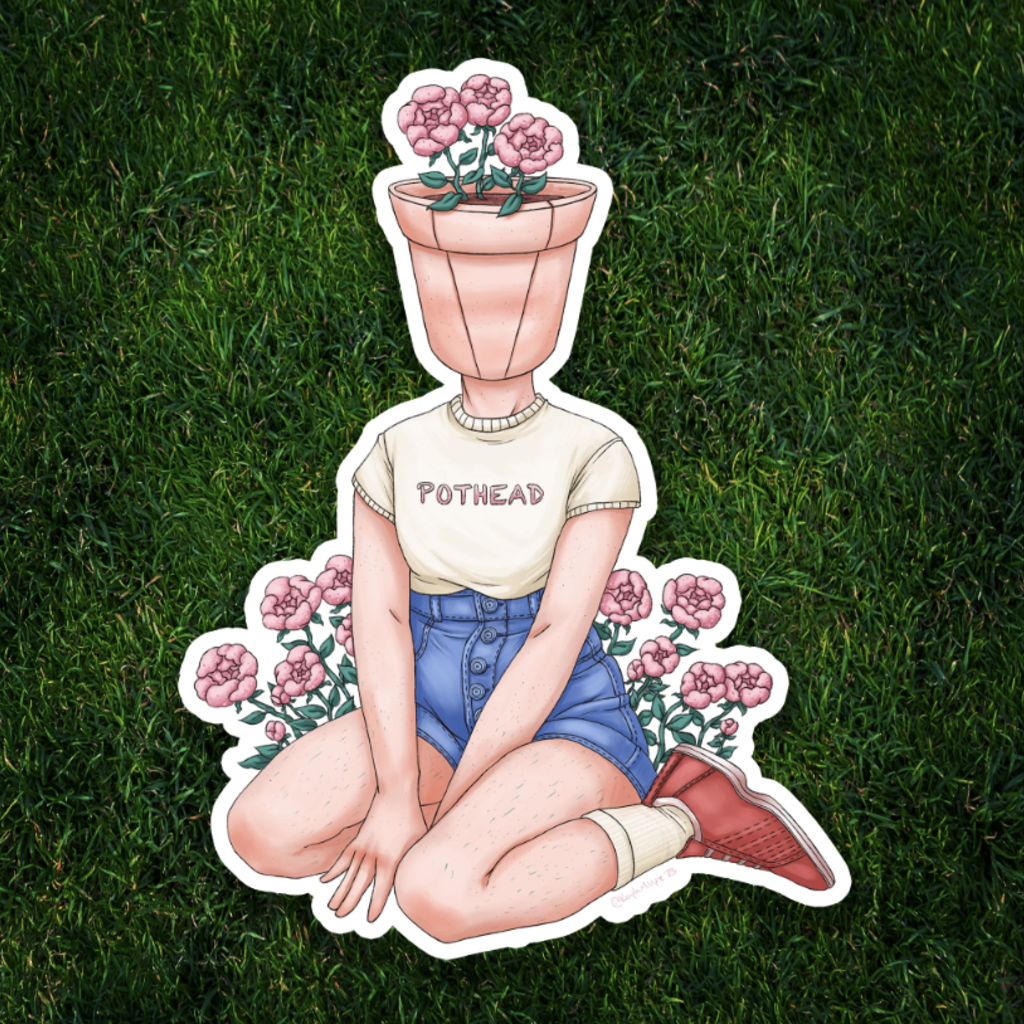 Pothead Prints Pothead Sticker - Peonies