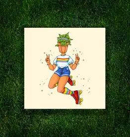 Kayla Marie Nyre Pothead Print - "Rainbow Skate" (8x8)