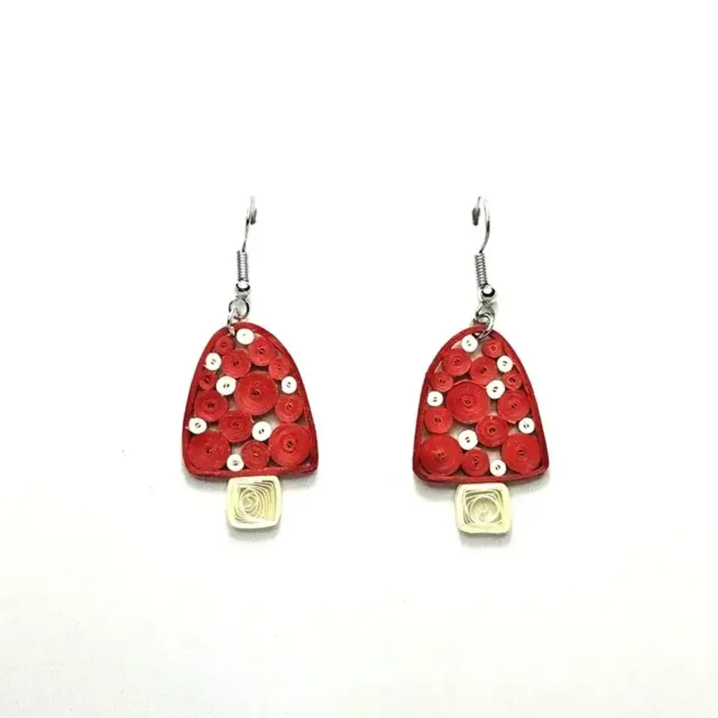 Iconic Quilling Quilling Earrings - Mushroom