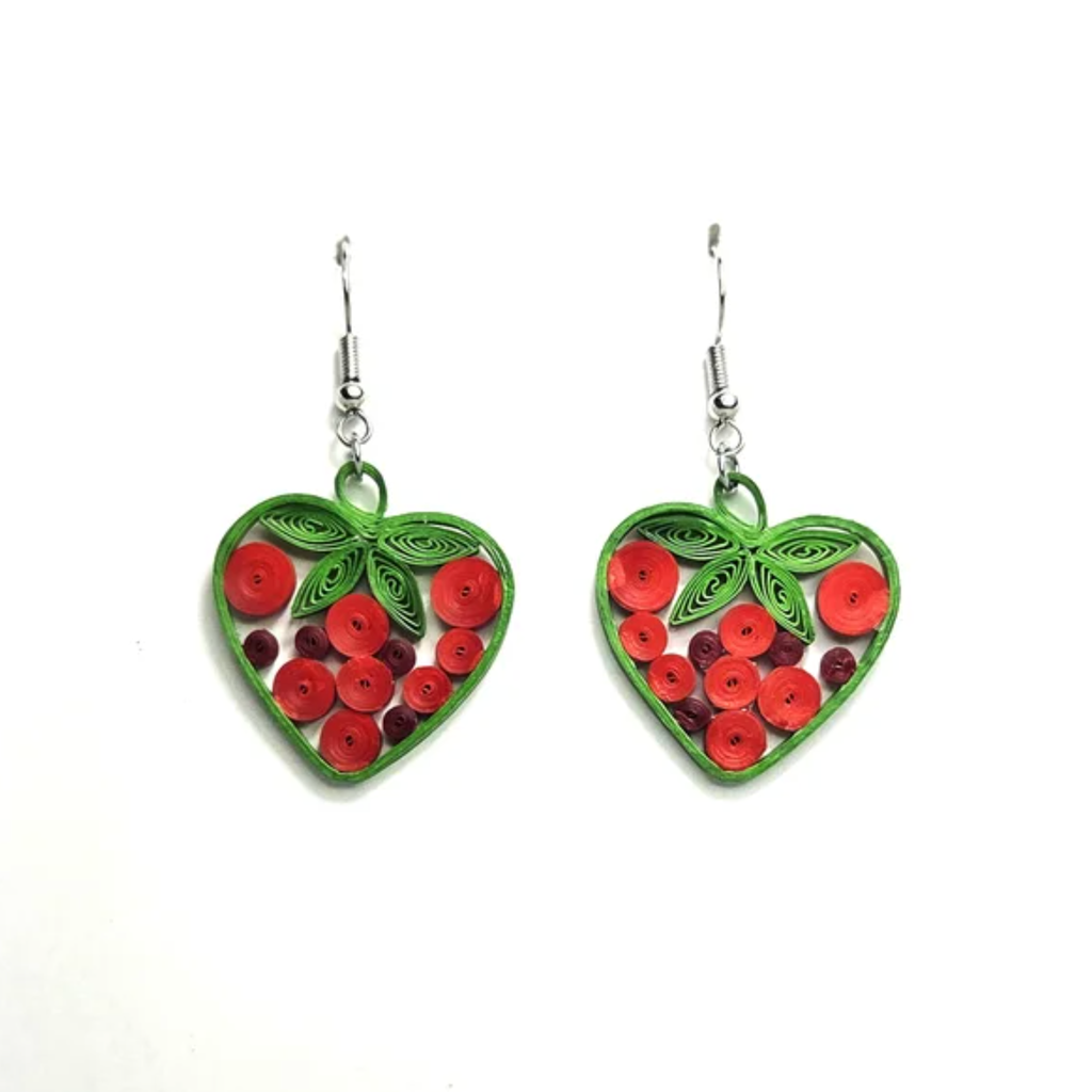 Iconic Quilling Quilling Earrings - Strawberry