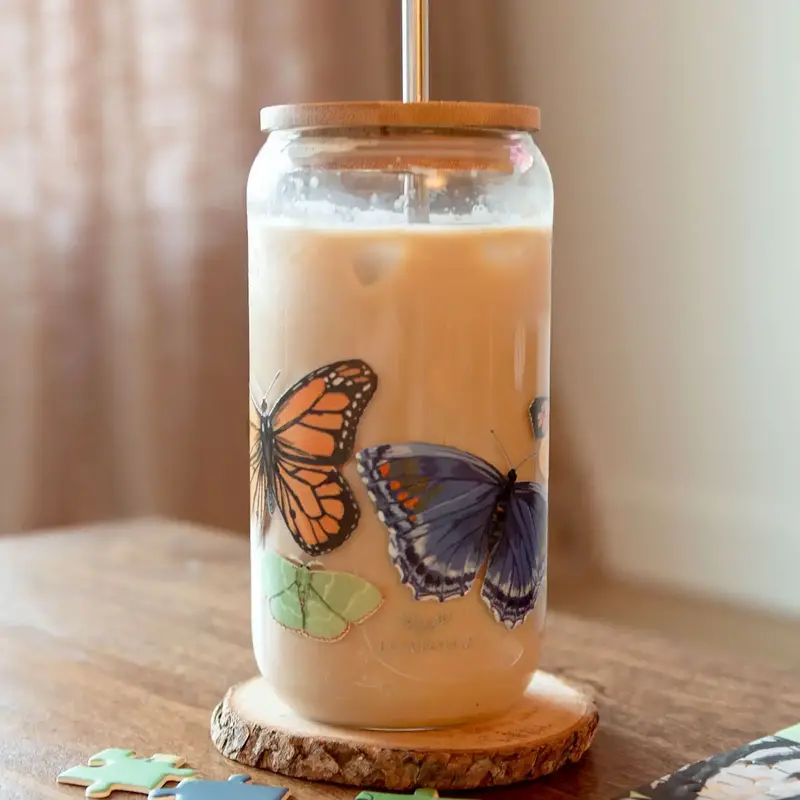 1canoe2 Glass Can - Butterfly