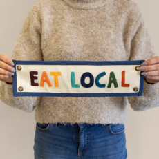 1canoe2 Eat Local Embroidered Canvas Banner