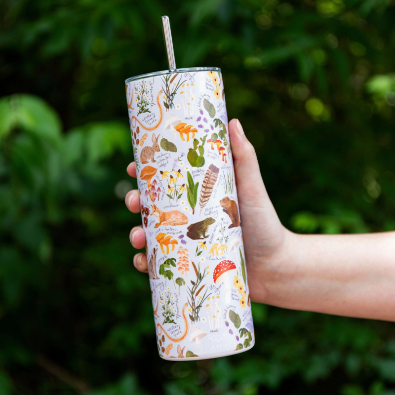 1canoe2 Flora & Fauna 20oz Stainless Steel Skinny Tumbler