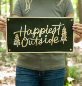 1canoe2 Happiest Outside Embroidered Canvas Banner