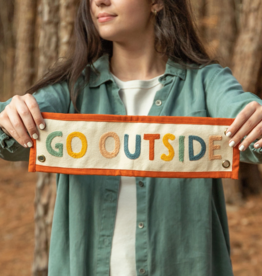 1canoe2 Rainbow Go Outside Embroidered Canvas Banner