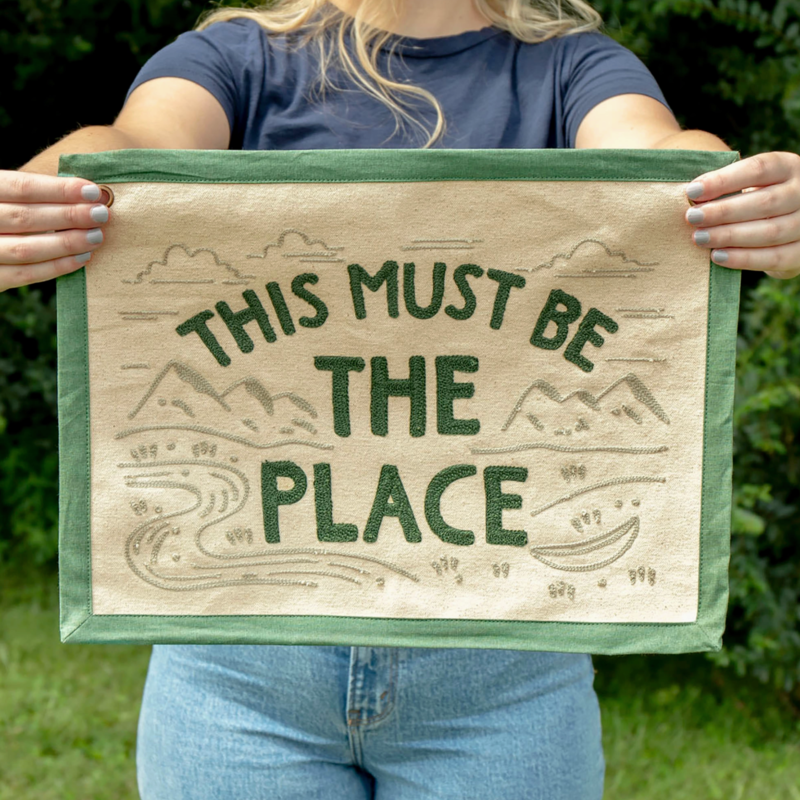 1canoe2 The Place Embroidered Canvas Banner