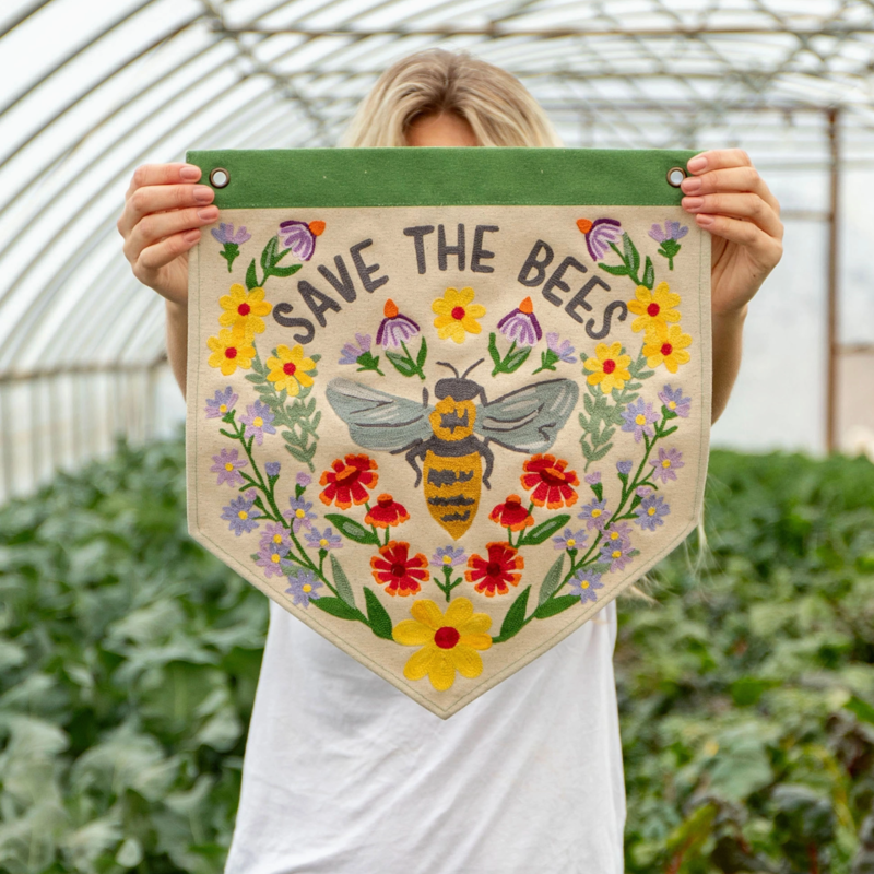 1canoe2 Save the Bees Embroidered Canvas Banner