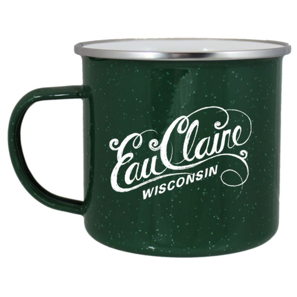 Volume One Enamel Mug - Eau Claire, WI Script