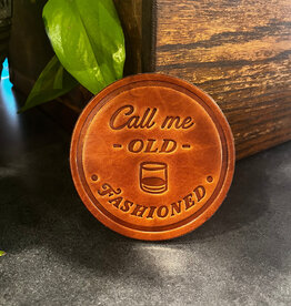 Sugarhouse Leather Call Me Old Fashioned Leather Coaster