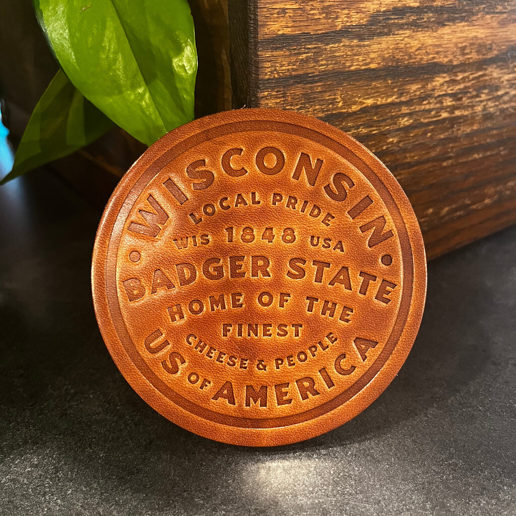 Sugarhouse Leather Wisconsin Leather Coaster