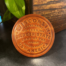 Sugarhouse Leather Wisconsin Leather Coaster