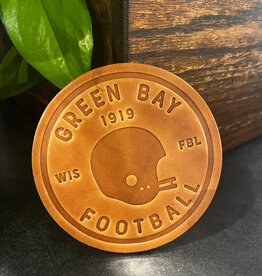 Sugarhouse Leather Green Bay Football Leather Coaster