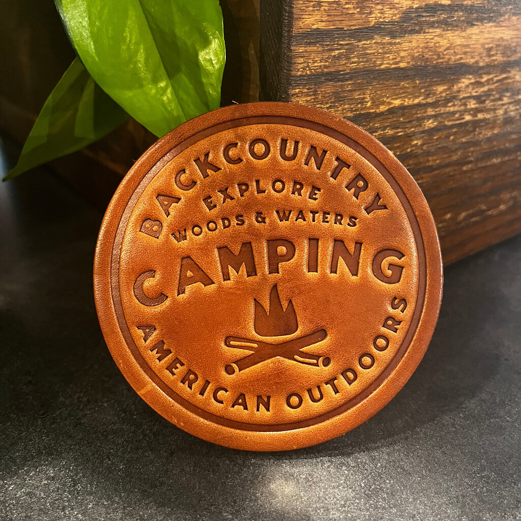 Sugarhouse Leather Camping Leather Coaster