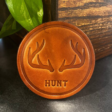 Sugarhouse Leather Hunt Antler Leather Coaster