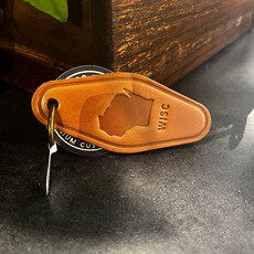 Sugarhouse Leather Wisconsin Silhouette Leather Keychain - Motel Style